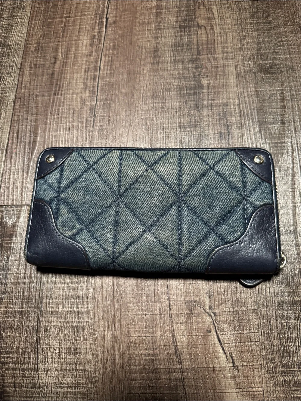 Coach Quilted Denim and Navy Zip Wallet